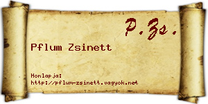 Pflum Zsinett névjegykártya